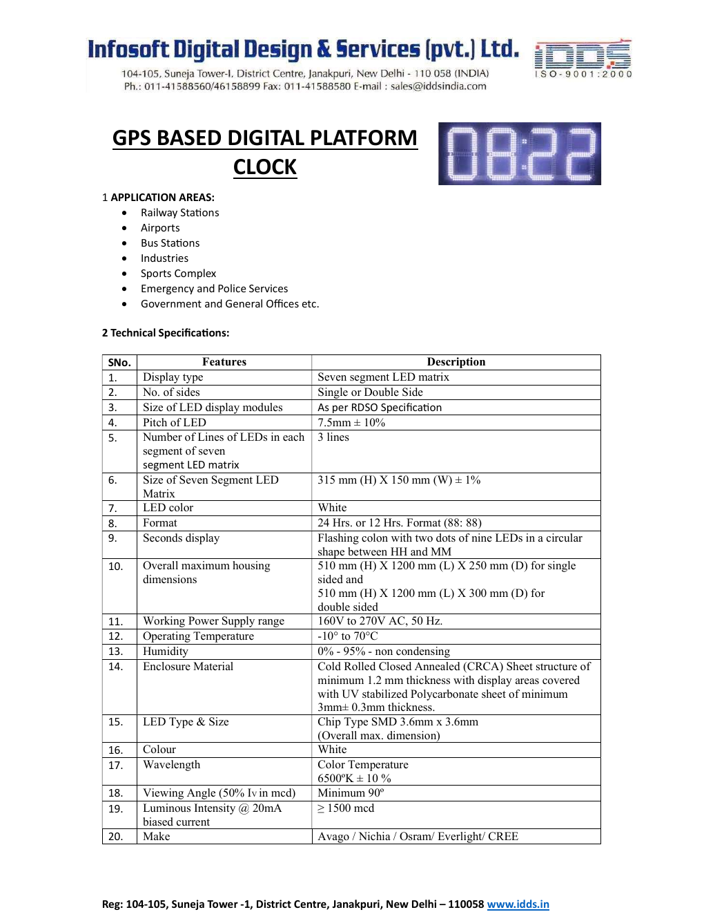 GPS Based Digital Platform Clock product preview